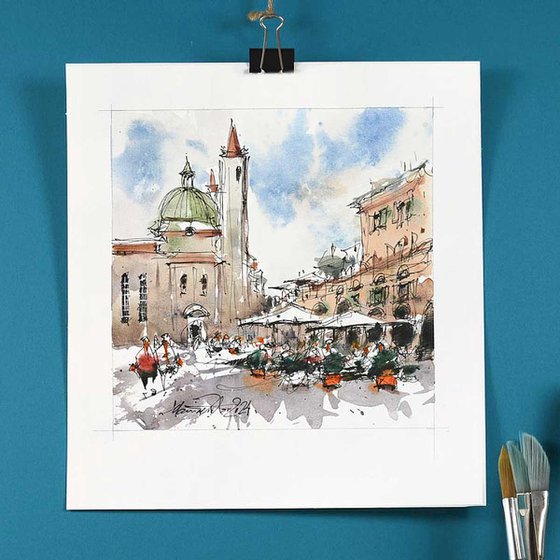 Ascoli, watercolor on paper.