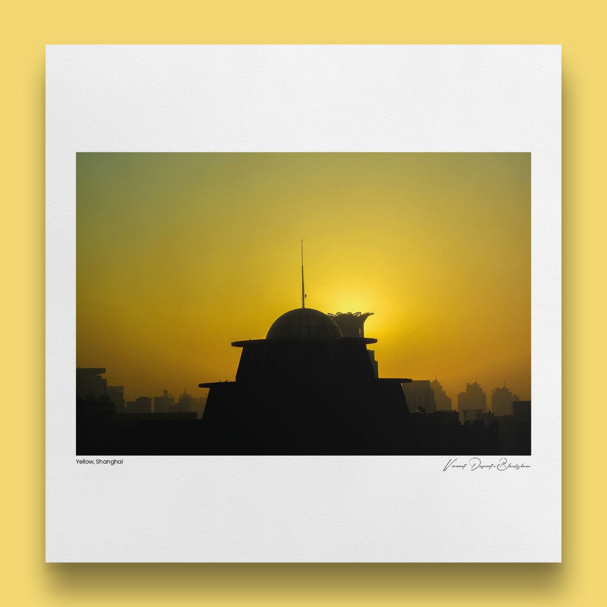 Cityscapes Photograph By Vincent Dupont-Blackshaw, 20 X 20", Yellow, Shanghai, Original Artwork