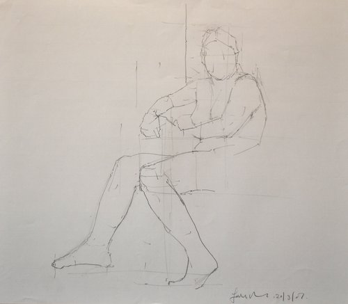 STUDY OF A FEMALE NUDE - LIFE DRAWING NO 615 by Ian McKay