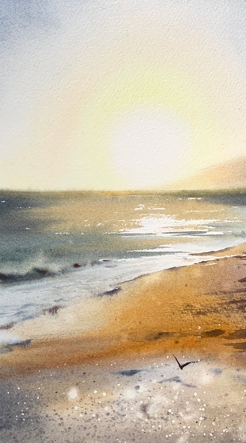 Surfer by the ocean by Eugenia Gorbacheva