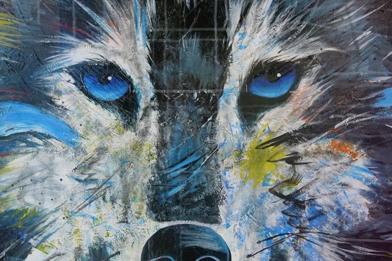 Hungry Like The Wolf 120cm x 120cm Wolf Book Page Urban Pop Art