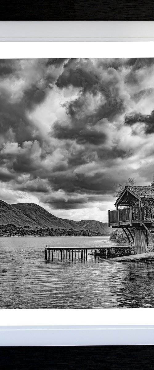 Duke of Portlands Boathouse - B&W version - Ullswater Lake District UK by Michael McHugh