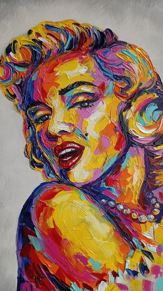 Marilyn Monroe - oil painting, portrait, woman face, woman portrait, Marilyn Monroe face