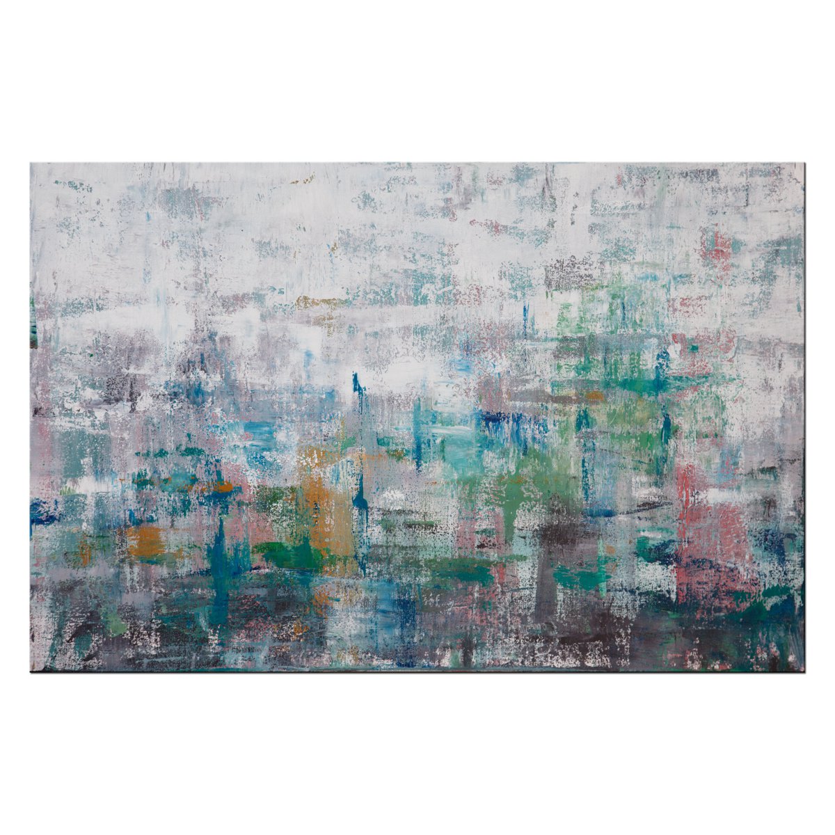 Abstract Acrylic Painting By Hilary Winfield, 36 X 24, North Harbor 6, Original Artwork