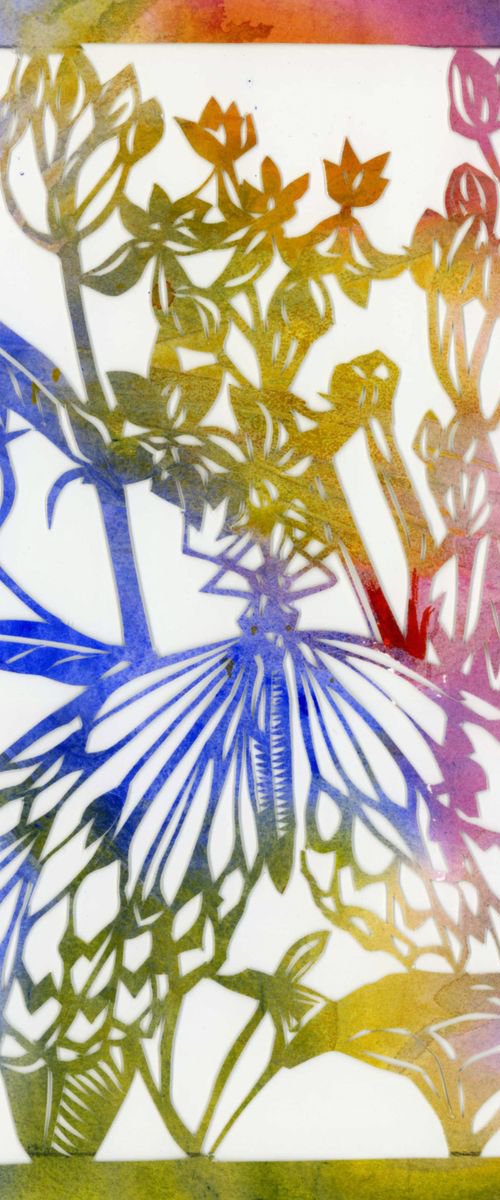 butterfly watercolor paper cut by Alfred  Ng