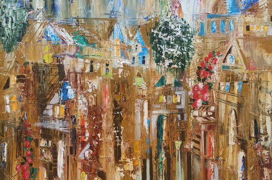Impressions of the city (50x60cm, oil painting, ready to hang)