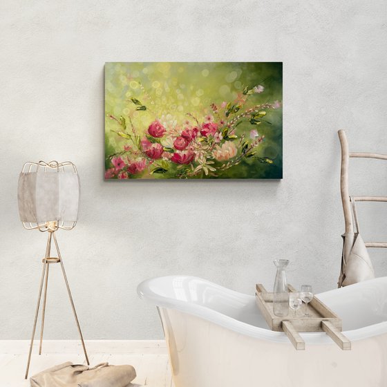 La vie en rose  ( large floral painting )