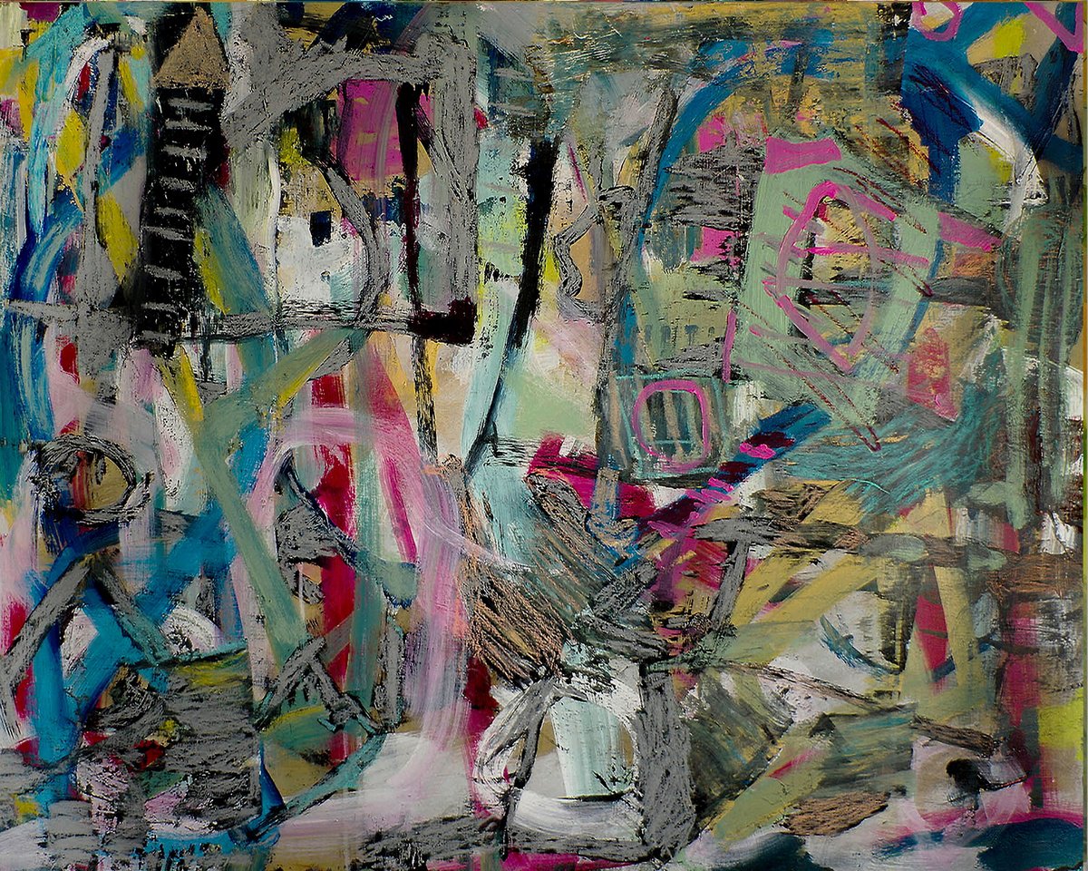 Organic Abstract Acrylic Painting By Geert Lemmers Fpa, 41 X 33, The Price Of Freedom Opus 2, Original Artwork