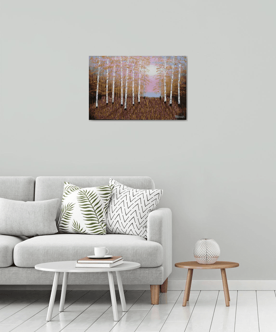 Gold and Rose Forest Light
