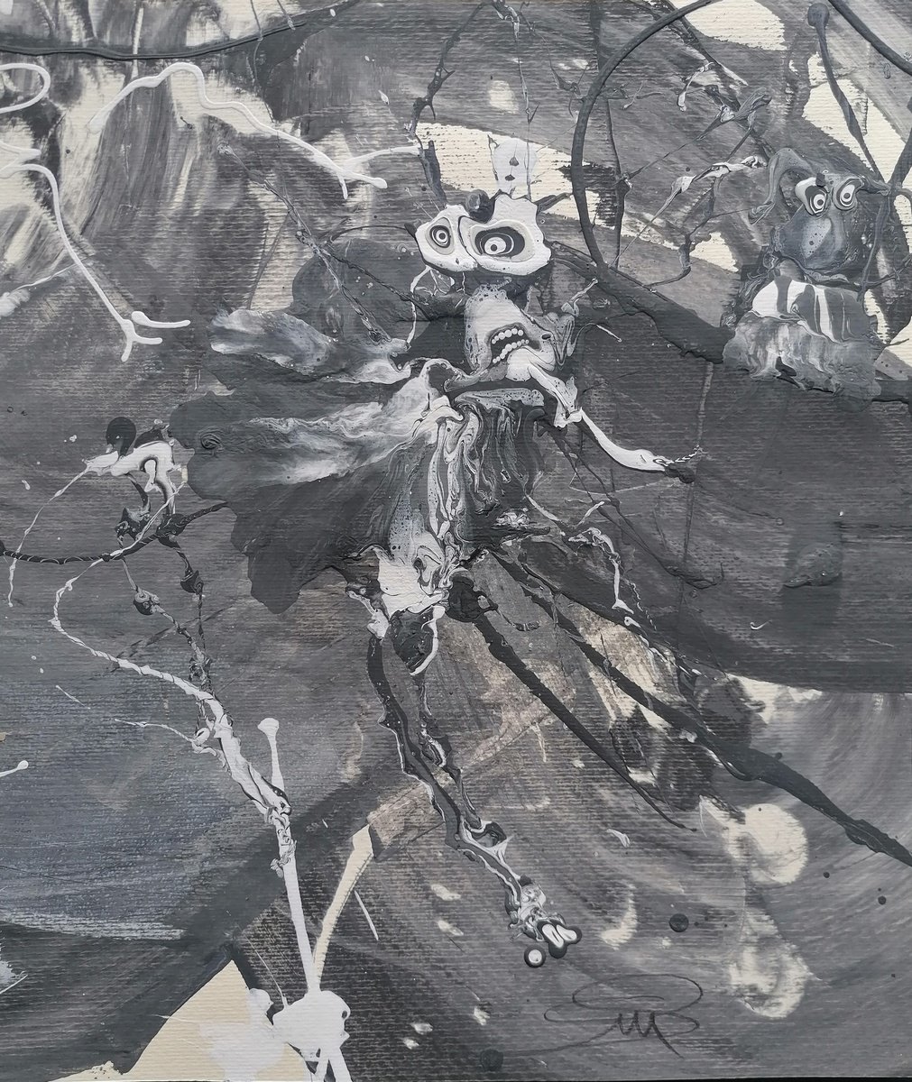 Surrealistic Animal Acrylic Painting By Stefano Mazzolini, 12 X 14", Ga32, Original Artwork