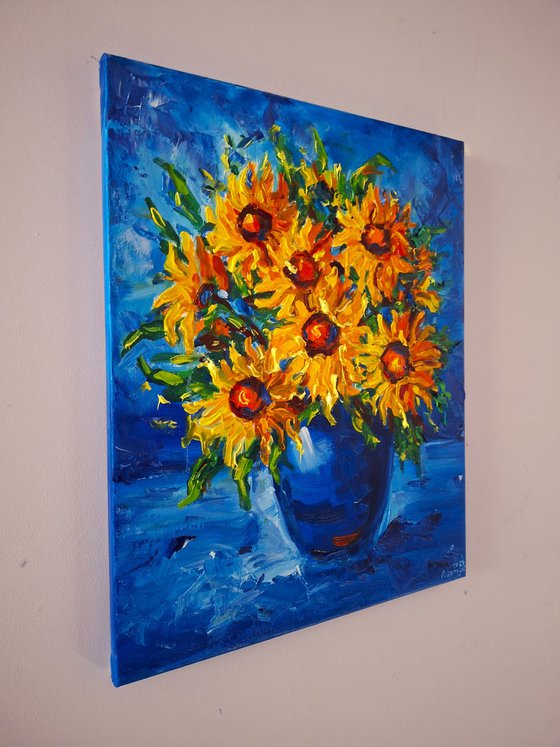 Still life with sunflowers