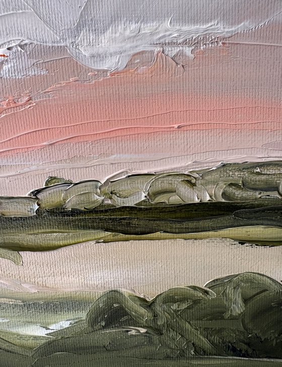 Impasto whispering Fields at Sunrise