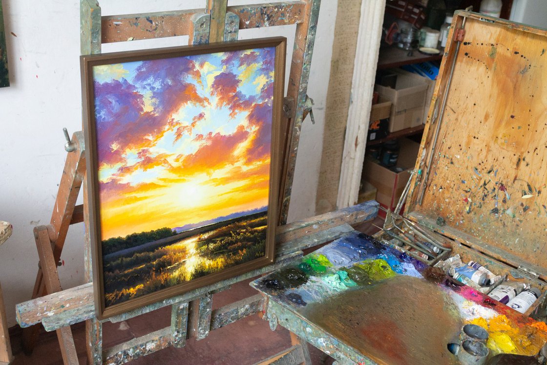 Original Oil Painting - MORNING 17 by Oleksii Vylusk