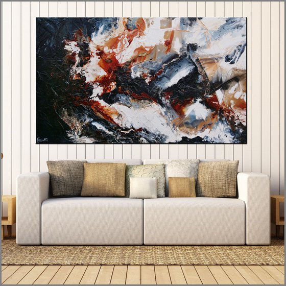 Peppered Oxide 200cm x 120cm Black Oxide Abstract Art