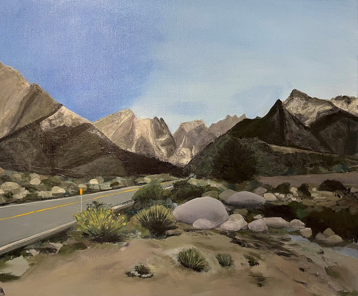 Impressionistic Landscape Acrylic Painting By Maryanne Mckernie, 24 X 20", Lone Pine, Original Artwork