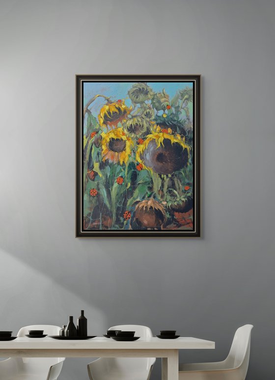 Sunflowers and Ladybugs
