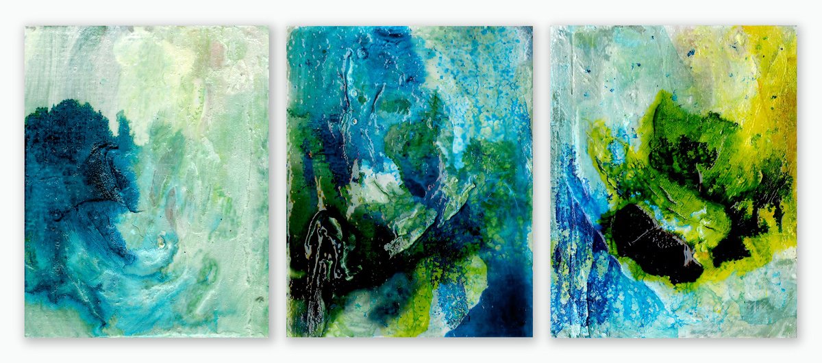 Ethereal Dream Collection 2 - 3 Small Mixed Media Paintings by Kathy Morton Stanion by Kathy Morton Stanion