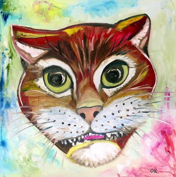 Cheshire Cat, feline smile.