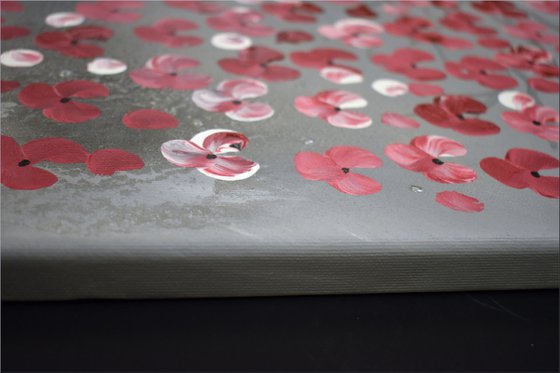 Blooming Tree II - Supersize acrylic abstract painting cherry blossoms nature painting canvas wall art