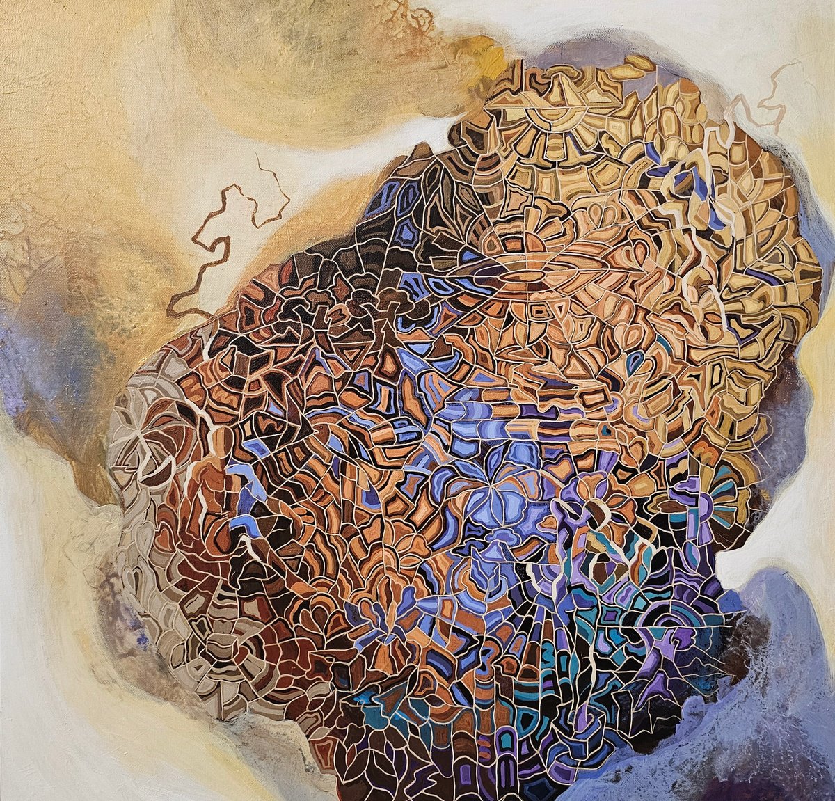 Abstract Acrylic Painting By Peggy Lee, 30 X 30", The Prayer #9, Original Artwork