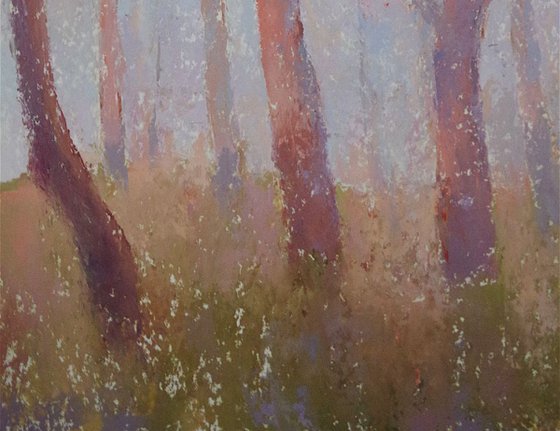 Landscape oil painting, Birches Grove, One of a kind, Signed, Hand Painted