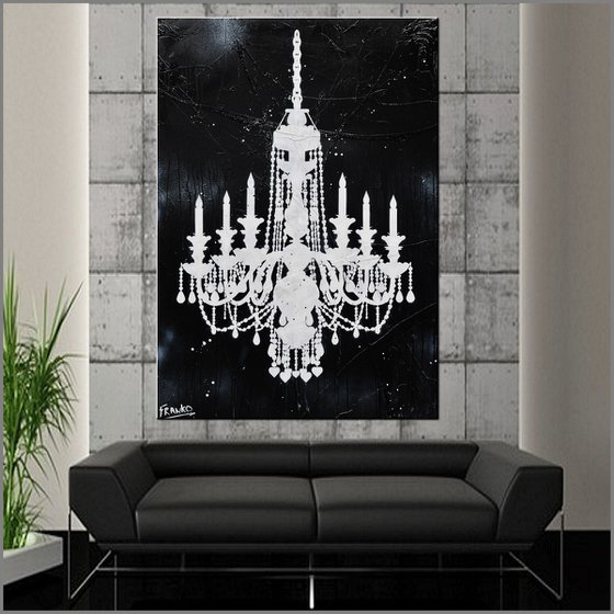 Raw Class Chandelier 140cm x 100cm Chandelier Textured Urban Pop Art