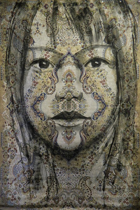 Portrait on traditional carpet(XXXL)