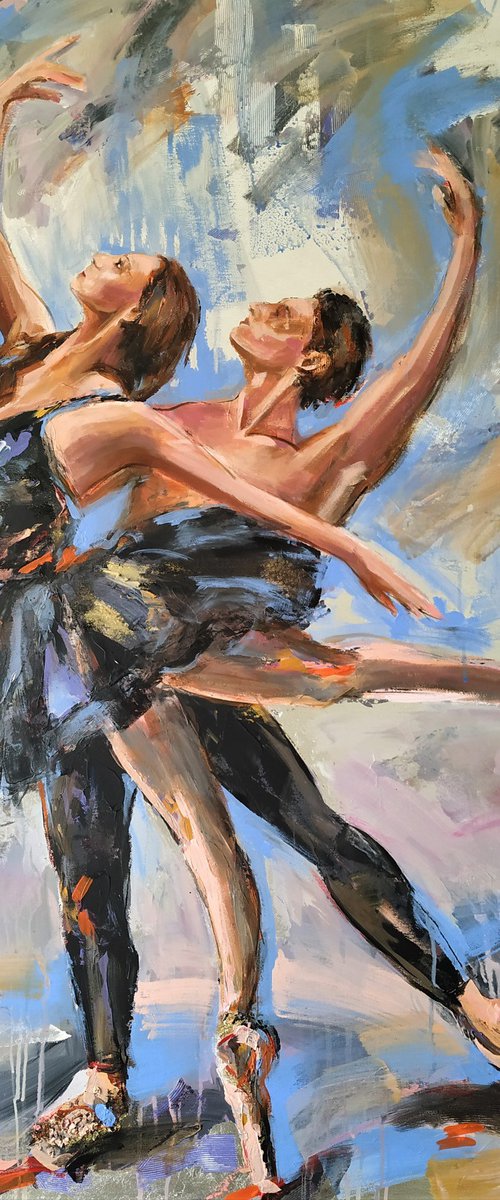 Romeo and Juliet -  Ballerina painting-Ballet painting by Antigoni Tziora