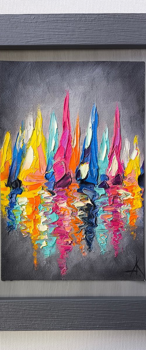 Yachts in the sea by Anastasia Kozorez