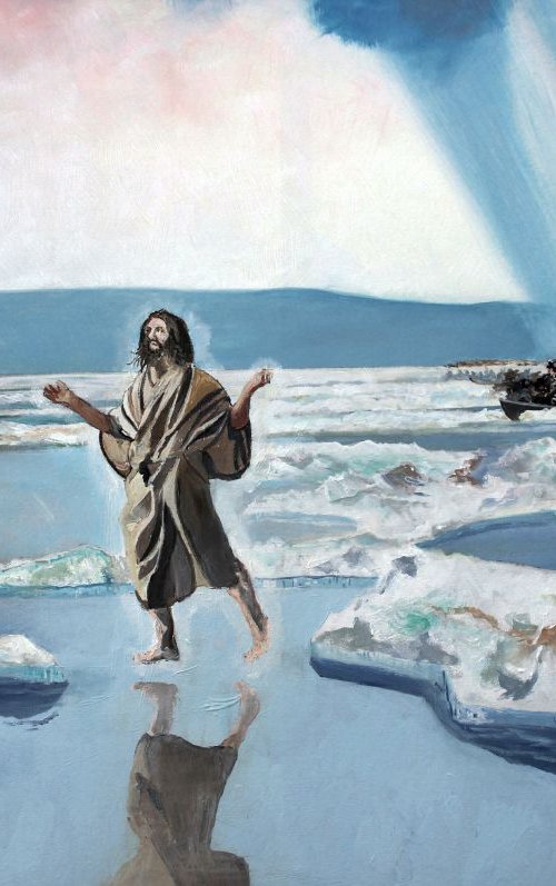 Jesus Crossing the Delaware by Ken Vrana
