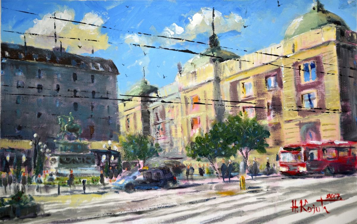 Republic square, Belgrade by Nenad Koji? watercolorist