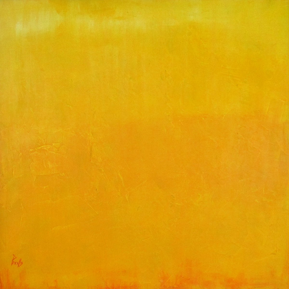 Organic Abstract Acrylic Painting By Joseph Piccillo, 33 X 33, Yellow #3, Original Artwork