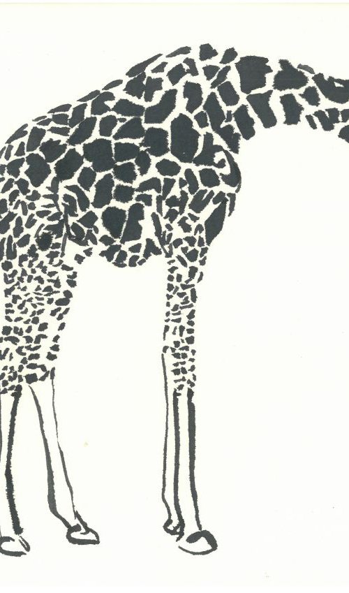 Giraffe I Animal Drawing by Ricardo Machado