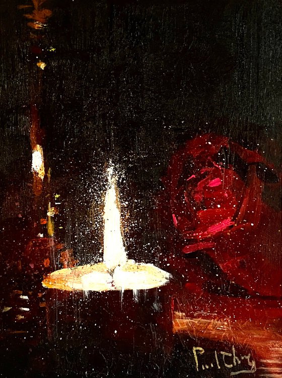 Candlelight and Rose