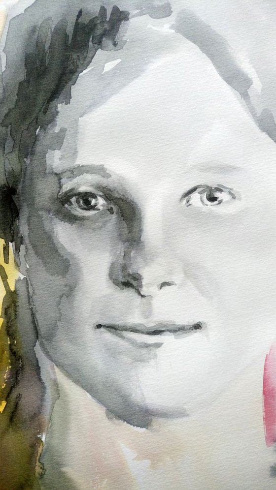 PORTRAIT -  Will you remember me? - ORIGINAL WATERCOLOR PAINTING.