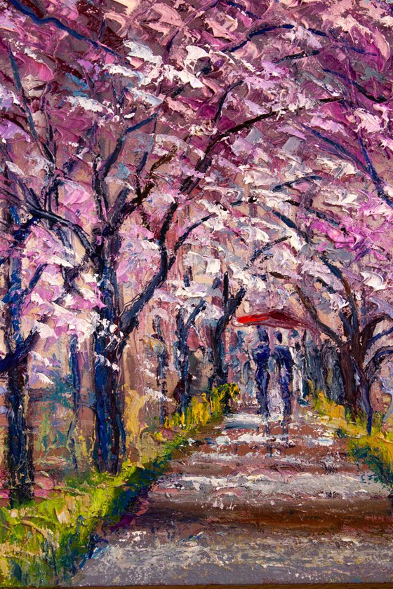 "Blooming cherry", spring landscape, sakura