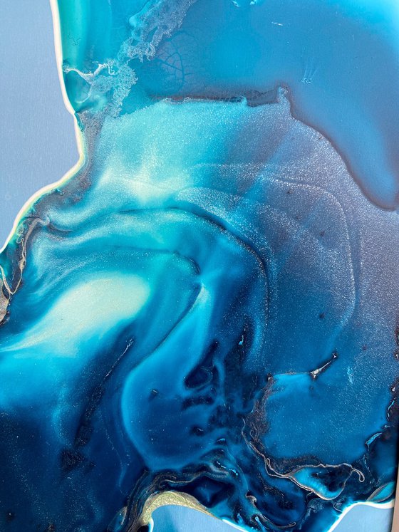 Ocean Fluid Abstract 70x100 cm