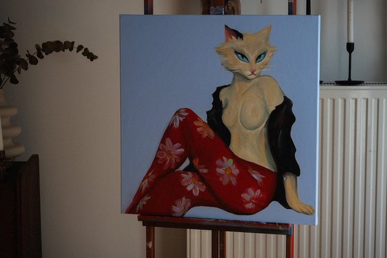 Feline in Red