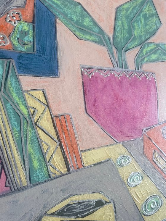 Vinyl Record Player Still Life