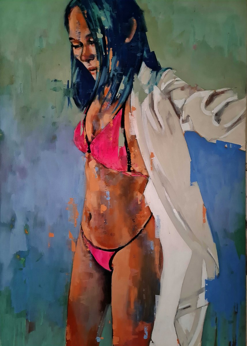 Expressive Oil Painting , Figure In White Robe 2-23-26 By Thomas Donaldson, 28 X 39, Artwork For Sale On Artfinder