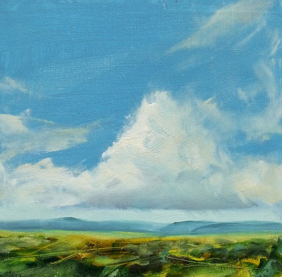 Study : Clouds - landscape #19 - oil on MDF panel