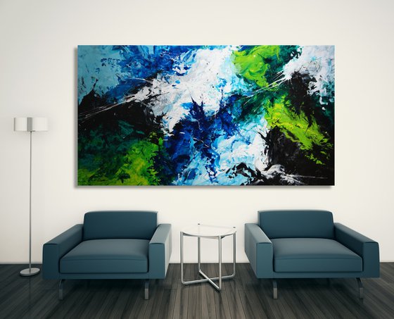 CANVAS ONLY: Color Storm III (200 x 110 cm) XXXL (80 x 44 inches)