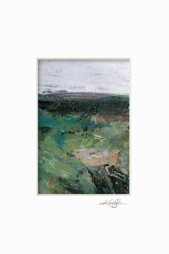 Mystical Land 402 - Small Textural Landscape painting by Kathy Morton Stanion