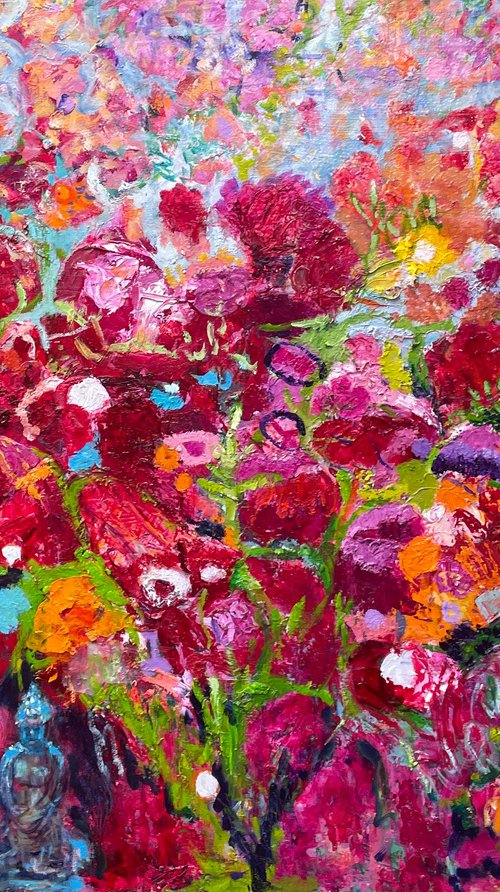 BUDDHA UNDER THE BOUGAINVILLEA by Maureen Finck