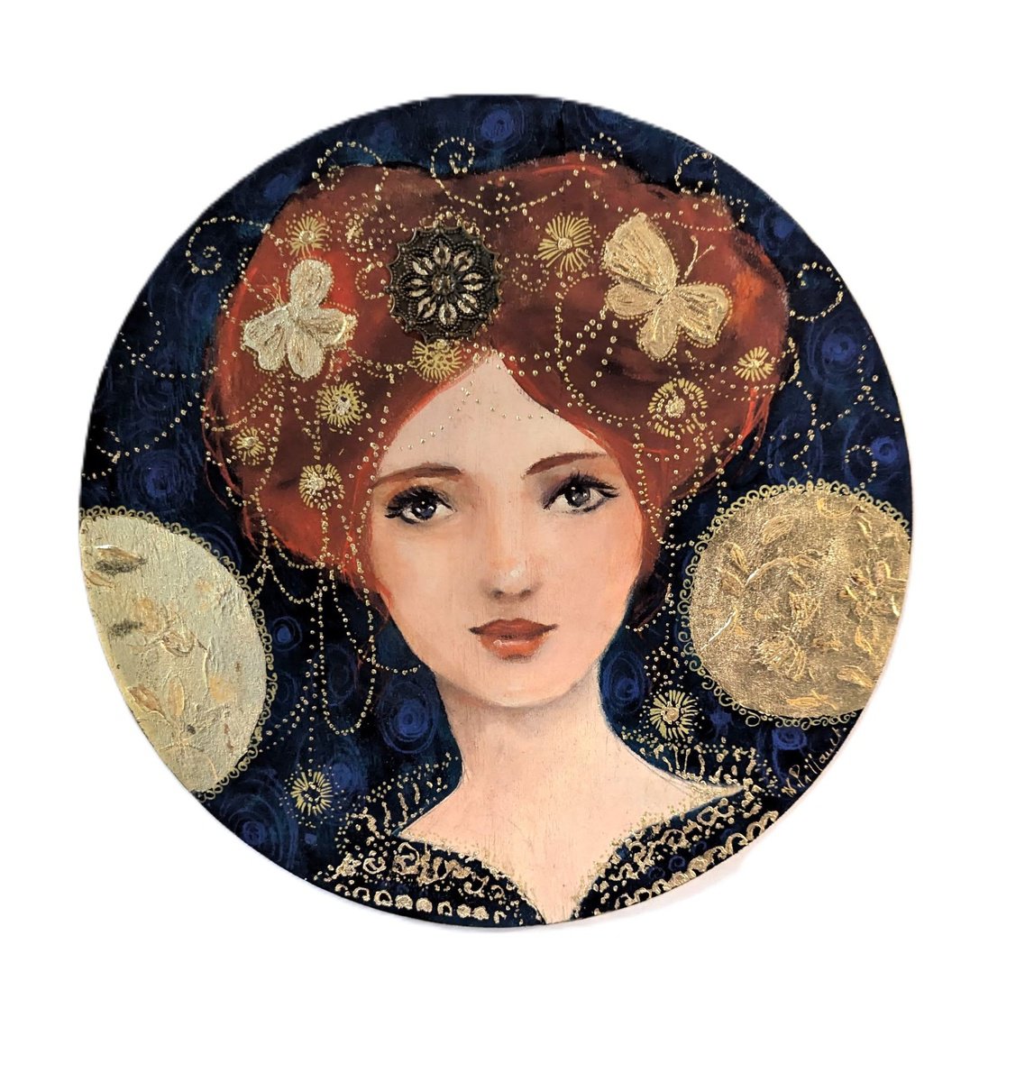 Illustrative Painting , Precious Soul By Loetitia Pillault, 12 X 12, Artwork For Sale On Artfinder