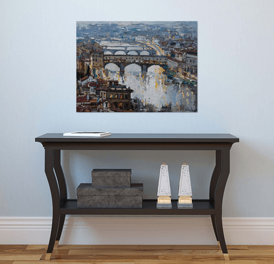 The bridges of Florence - Italy Landscape painting