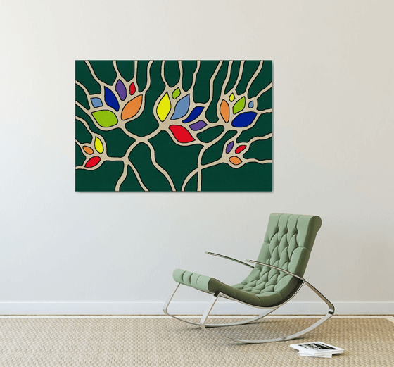 Abstract Rainbow Flowers #06