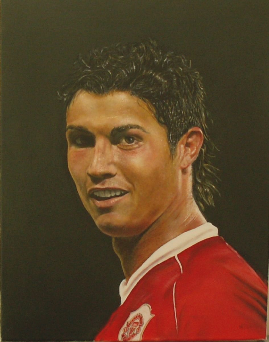 Cristiano Ronaldo by Mel Davies Original Art