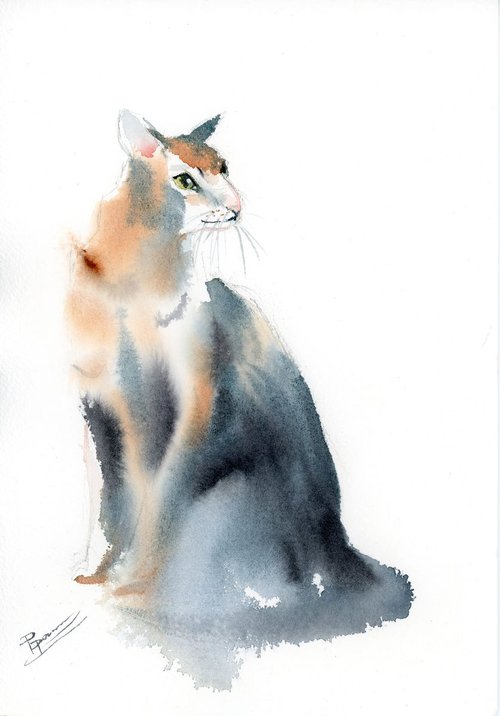 Minimalistic cat #3 by Olga Shefranov (Tchefranov)