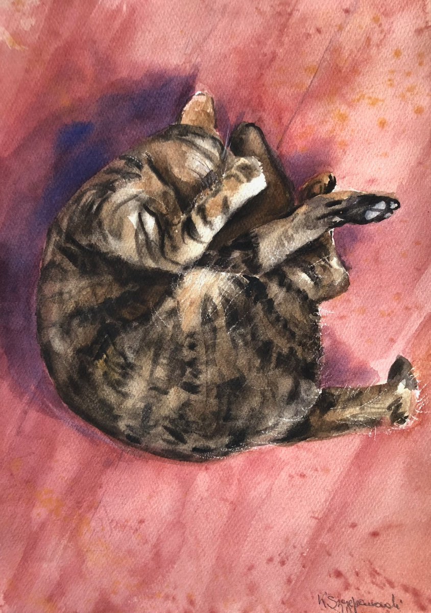 Sleeping Cat by Krystyna Szczepanowski